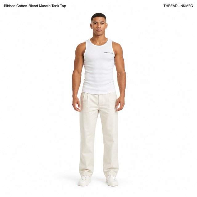 Ribbed Cotton-Blend Muscle Tank Top
