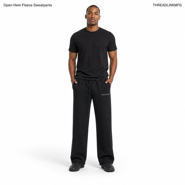 Open-Hem Fleece Sweatpants