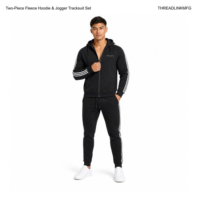 Two-Piece Fleece Hoodie & Jogger Tracksuit Set