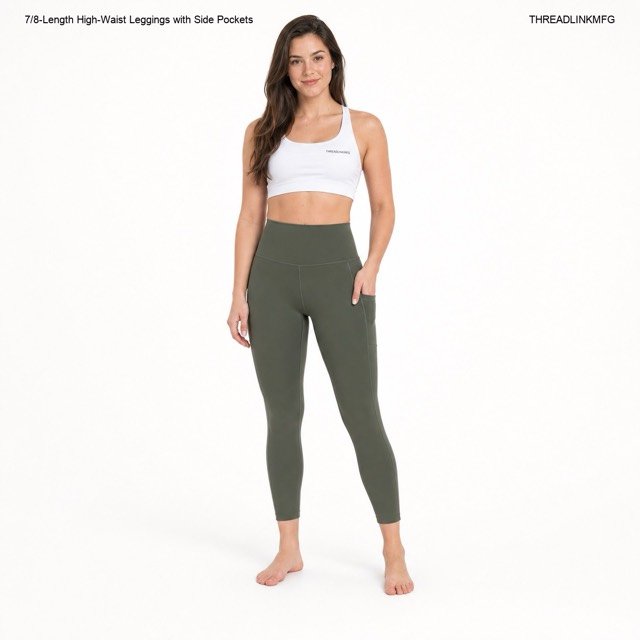 7-8-Length High-Waist Leggings With Side Pockets