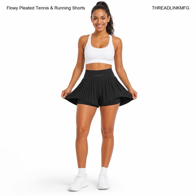 Flowy Pleated Tennis & Running Shorts