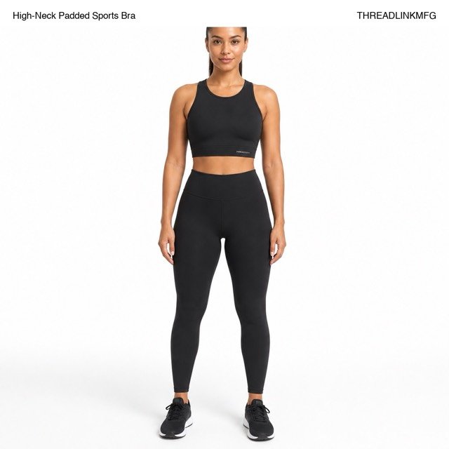 High-Neck Padded Sports Bra